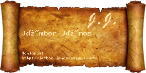 Jámbor János névjegykártya