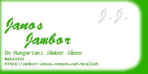 janos jambor business card