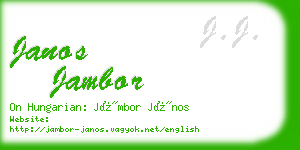 janos jambor business card